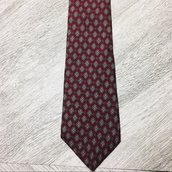 Christian Dior | Burgundy All Silk Printed Tie - Picture 2 of 5